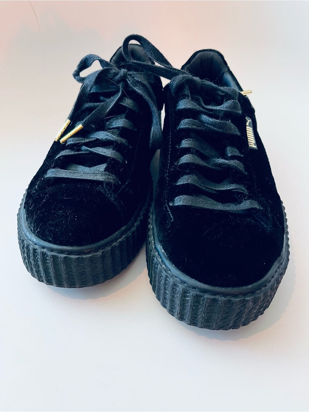 Fenty x Puma Velvet Platform Sneakers in Black